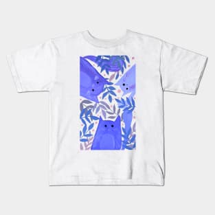 Cats and branches - blue Kids T-Shirt